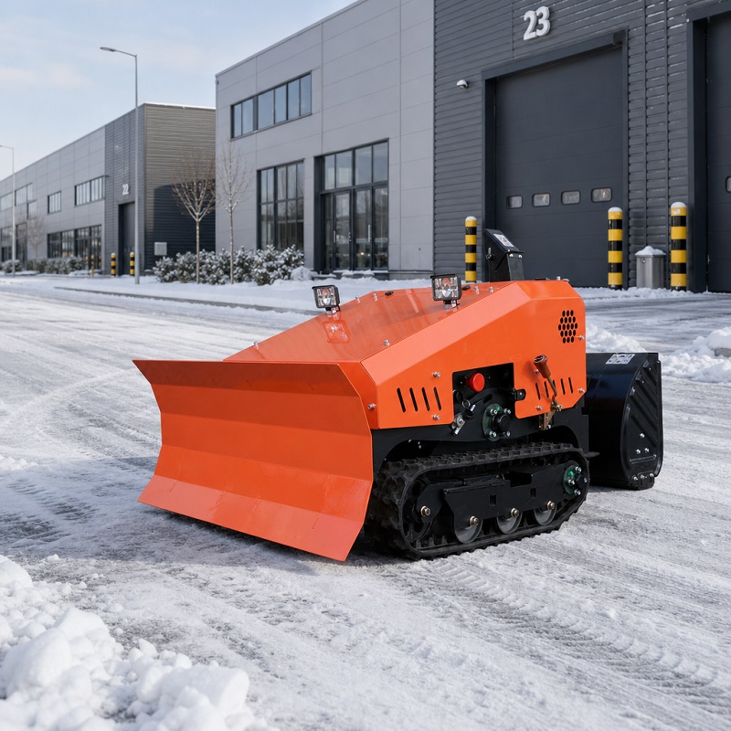 Remote-Controlled Tracked Snow Blower & Snow Plow